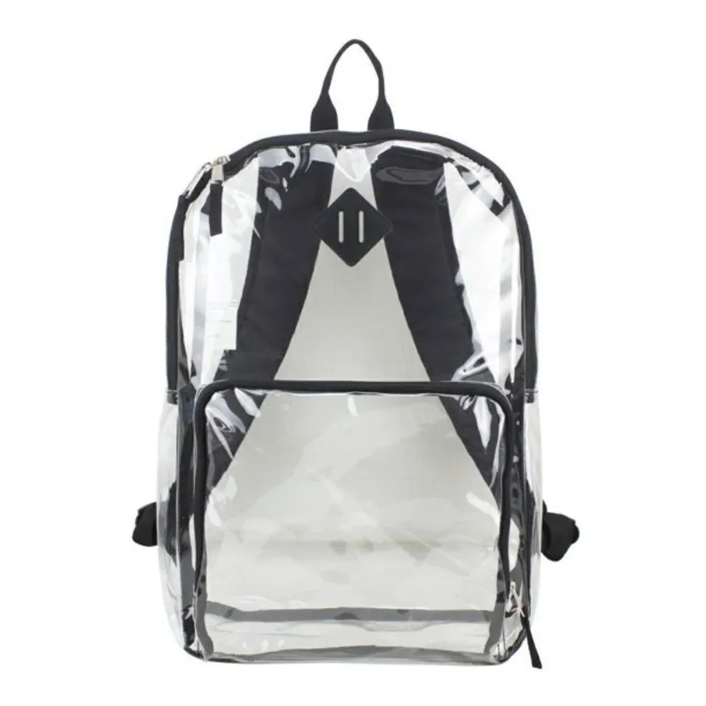 Unisex Multi-Purpose Clear Backpack with Front Pocket Adjustable Straps …